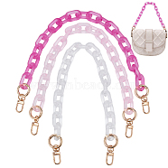 WADORN 3Pcs 3 Colors Pink Series Acrylic Cable Chain Bag Handles, with Alloy Swivel Clasps, for Bag Strap replacement Accessories, Mixed Color, 455mm, 1pc/color(FIND-WR0007-71)