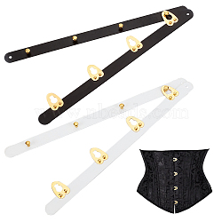 2 Pairs 2 Colors Iron Corset Busk with Golden 201 Stainless Steel Buttons, Board Corset Busk for Sewing and Closure of Womens, Mixed Color, 200x26x1~6.5mm, Hole: 2mm, 1 pair/color(FIND-OC0002-36B)