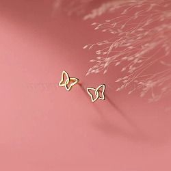 Alloy Earrings for Women, with 925 Sterling Silver Pin, Butterfly, 10mm(FS-WG98937-39)