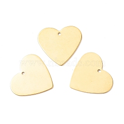 Ion Plating(IP) 201 Stainless Steel Pendants, Heart, Golden, 24x27x1mm, Hole: 1.5mm(STAS-A056-09G)