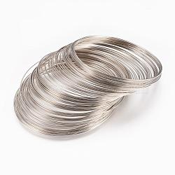 304 Stainless Steel Memory Wire, for Bracelet Making, Platinum, 0.6mm(22 Gauge), 55mm, 2000 circles/1000g(STAS-H021-P)