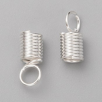 Iron Cord End, Silver Color Plated, 10x4.5mm, Hole: 3.5mm, Inner Diameter: 3.5mm