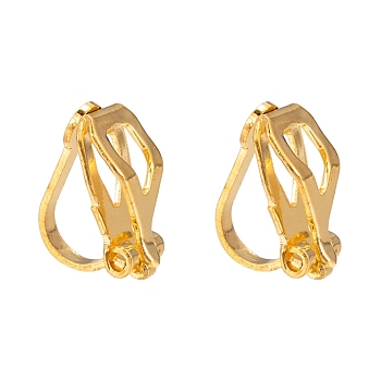 Brass Clip-on Earring Findings, for non-pierced ears, Golden, 13x6x8mm