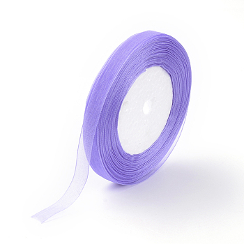 Sheer Organza Ribbon, Wide Ribbon for Wedding Decorative, Medium Purple, 1 inch(25mm), 250Yards(228.6m)