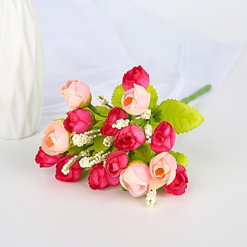 Plastic Eucalyptus Artificial Flower, for Wedding Party Home Room Decoration Marriage Accessories, Crimson, 240mm