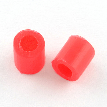 Melty Mini Beads Fuse Beads Refills, Tube, Red, 3~3.3x2.5~2.6mm, about 40000pcs/500g