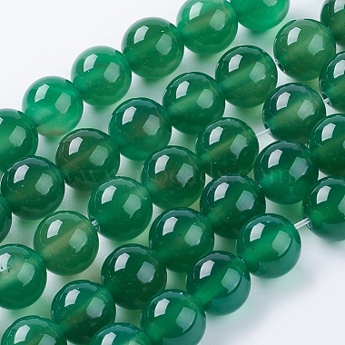 10mm Green Round Natural Agate Beads