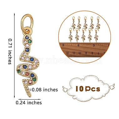 10Pcs Brass Micro Pave Cubic Zirconia Pendants(ZIRC-SZ0002-86)-2