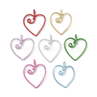 Mixed Color Heart Aluminum Pendants