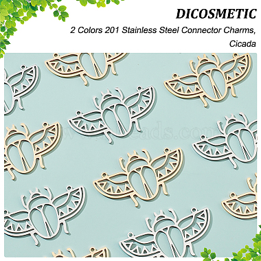 12Pcs 2 Colors 201 Stainless Steel Pendants(STAS-DC0012-20)-4