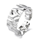 304 Stainless Steel Textured Open Cuff Bangle for Women(BJEW-Q770-02P)-1