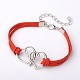 Bracelets en alliage à double lien coeur pour la Saint Valentin(BJEW-JB01530-03)-1