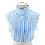 Detachable Polyester Lady Shirts Stripe False Collars, Neckline Trim, DIY Garment Accessories, Light Sky Blue, 384x345x4.5mm(AJEW-WH0314-864)