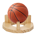 Detachable Pine Wood Sports Ball Organizer Holder, Flat Round, BurlyWood, 15x15x5cm(ODIS-WH0079-055)