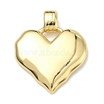 Brass Pendants, Heart Charms, Lead Free & Cadmium Free, Rack Plating, Long-Lasting Plated, Real 18K Gold Plated, 23.5x19.5x3mm, Hole: 3.3x2.4mm(KK-A293-09G)