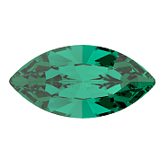 Preciosa&reg MAXIMA Crystal Fancy Stones, Czech Crystal, 435 14 615 Navette(Horse Eye), Dura Foiling, 50730 Emerald, 10x5mm(X-PRC-FG10-50730)