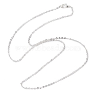 Brass Cable Chain Necklaces, Silver, 23.62 inch(60cm)(NJEW-JN04511-08)