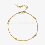 925 Sterling Silver Chain Bracelets, Golden, 6.69 inch(170mm)(UD3650-1)