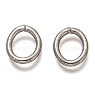 201 Stainless Steel Jump Ring, Open Jump Rings, Oval, Stainless Steel Color, 13x11x2mm, Inner Diameter: 7x9mm(STAS-H136-12D-P)