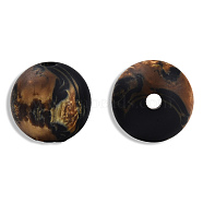Frosted Resin Beads, Imitation Gemstone, Round, Black, 13.5x13mm, Hole: 2~2.3mm(X-RESI-N034-17-A05)