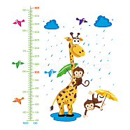 PVC Height Growth Chart Wall Sticker, Giraffe Animal with 40 to 180 cm Measurement, for Kid Room Bedroom Wallpaper Decoration, Gold, 900x390x3mm, 3pcs/set(DIY-WH0232-033)