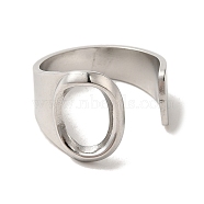 201 Stainless Steel Finger Rings, Letter O, Inner Diameter: 18mm(RJEW-H223-04P-O)