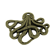 Octopus Tibetan Style Alloy Pendants, Cadmium Free & Lead Free, Antique Bronze, 20.5x24x2.5mm, Hole: 1.5mm, about 810pcs/1000g(TIBEP-R344-43AB-LF)