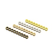 9-Hole Rectangle Zinc Alloy Spacer Bars, Mixed Color, 30x4x1.5mm, Hole: 1.5mm(PALLOY-E377-05)