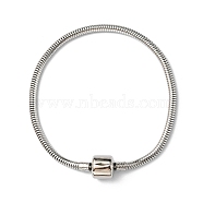 304 Stainless Steel European Style Bracelets for Jewelry Making, Stainless Steel Color, 7-7/8 inch(200mm), 3mm(BJEW-YW0001-07)