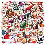 50Pcs Christmas Theme Animal Paper Stickers, Self-Adhesive Decals, for Water Bottles Laptop Phone Skateboard Decoration, Mixed Color, 33~50x35~50x0.3mm(DIY-P085-03)