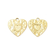 304 Stainless Steel Pendants, Heart with Star, Golden, 17.5x17x1.5mm, Hole: 2mm(STAS-G273-19G)