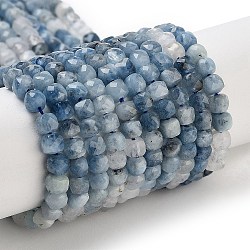 Natural Aquamarine Beads Strands, Faceted, Grade A, Cube, 4~4.5x4~4.5x4~4.5mm, Hole: 0.9mm, about 93~99pcs/strand, 14.69~15.28''(37.3~38.8cm)(G-B088-E10-04)