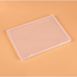 Rectangle Polypropylene(PP) Bead Storage Container, with Hinged Lid, Rectangle, White, 25.8x18.4x1.7cm(CON-F023-01)