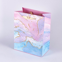 Paper Shopping Bags, with Ribbon, Rectangle, Colorful, 18x10.2x23cm(AJEW-WH0096-06D)