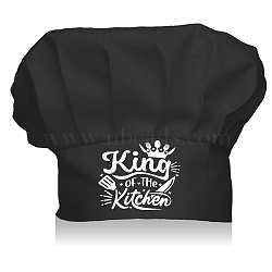 Custom Cotton Chef Hats, Black Hat, White Pattern, Crown, 70x65.7mm(AJEW-WH0242-010)