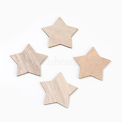 Wood Cabochons, Star, BurlyWood, 55x56x2.5mm(WOOD-L007-05)
