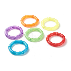 Acrylic Tube Beaded Stretch Bracelets Set, Mixed Color, Inner Diameter: 2 inch(5cm), 6pcs/set(BJEW-JB07773)