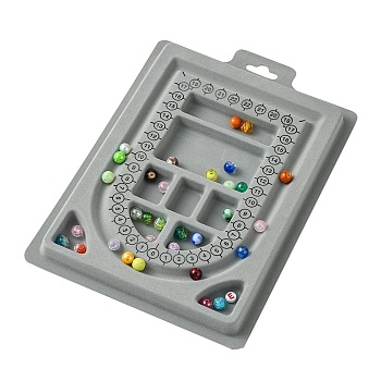 Plastic Flocked Bead Design Boards, Necklace Design Boards, Rectangle, Light Grey, 23x15.6x1.3cm