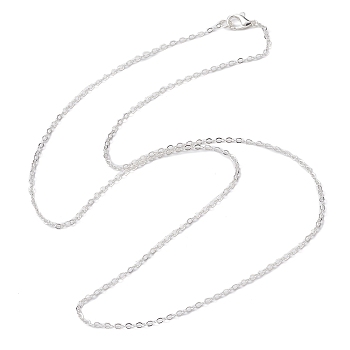 Brass Cable Chain Necklaces, Silver, 23.62 inch(60cm)