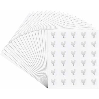 PVC & Paper Sticker Labels, Adhesive Stickers, for Scrapbooking Making, Rooster Pattern, 100x80x0.2mm, Sticker: 12x12mm, 30pcs/sheet