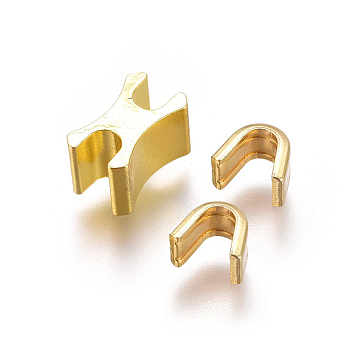 Clothing Accessories, Brass Zipper Repair Down Zipper Stopper and Plug, Golden, 8.5x5x4.5mm, 4.5x5.5x3mm