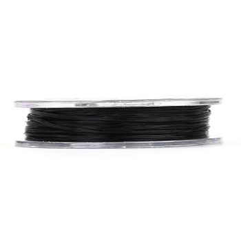 Strong Stretchy Beading Elastic Thread, Flat Elastic Crystal String, Black, 0.8mm, about 10.93 yards(10m)/roll