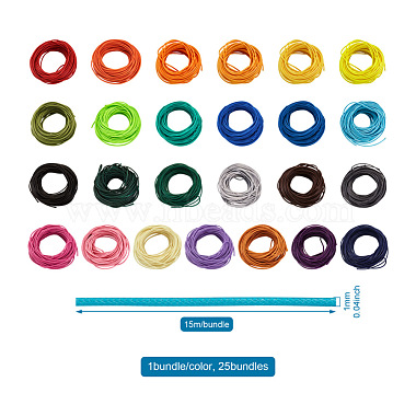 Craftdady 25 faisceaux 25 couleurs cordon en polyester ciré(YC-CD0001-03B)-5