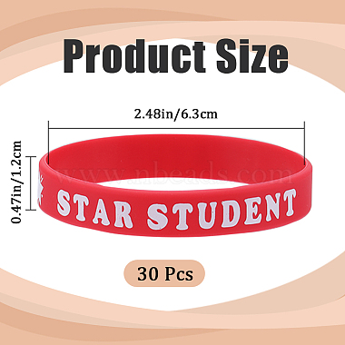 Word Star Student Silicone Cord Bracelet Wristband(BJEW-WH0018-49A)-2