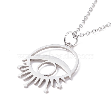 304 Stainless Steel Evil Eye Pendant Necklace for Women(NJEW-JN03854)-6