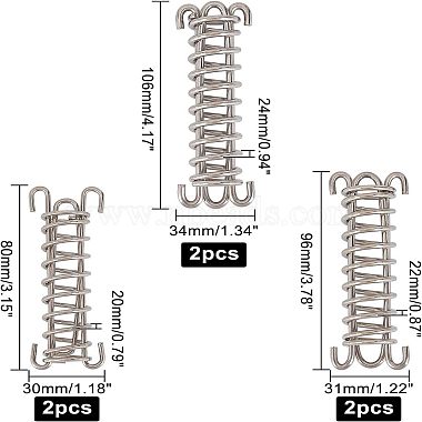 superfindings 6 boucle à ressort pour tente de camping en acier inoxydable(AJEW-FH0001-47)-5