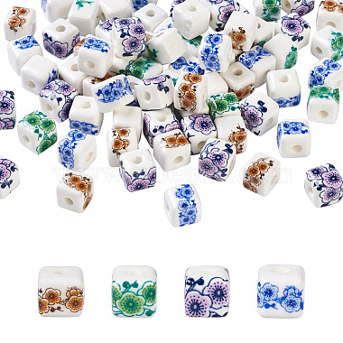 Mixed Color Flower Porcelain Beads