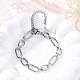 304 Stainless Steel Oval Link Chain Bracelets for Men Women(BJEW-G725-11P)-1