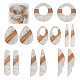 14Pcs 7 Styles Transparent Resin & Walnut Wood Pendants(RESI-BY0001-06)-1