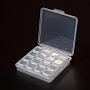 Plastic Bead Containers, Flip Top Bead Storage, Removable, 16 Compartments, Rectangle, Clear, 11.4x11.2x2.8cm, Compartments: about 2.4x2.5x2.3cm, 16 Compartments/box